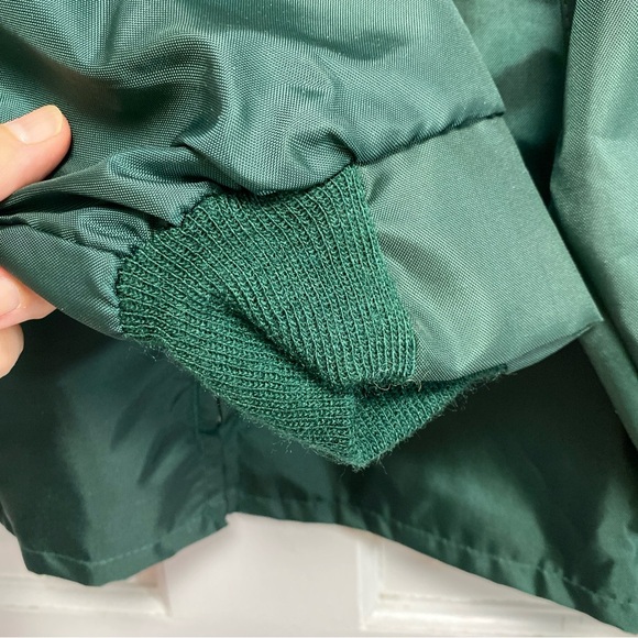 K brand Vintage Jacket Green Large DEKALB Patch Full Zip 70's 80's Nylon Farmer - Picture 4 of 16